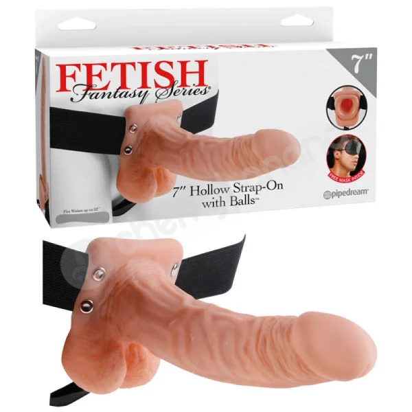 Fetish Fantasy Series Flesh 7'' Hollow Strap-on With Balls