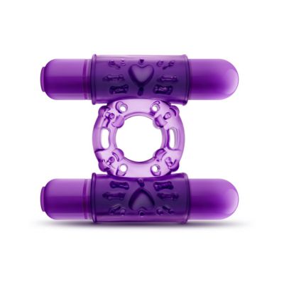 Play With Me Double Play Dual Vibrating Cockring Purple