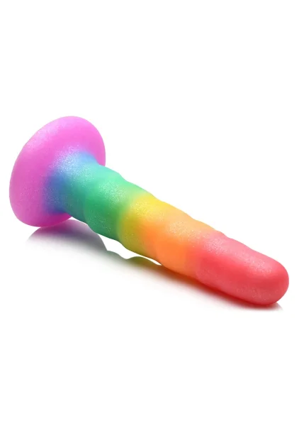 Simply Sweet Zigzag Rainbow 6.7" Silicone Suction Cup Dildo