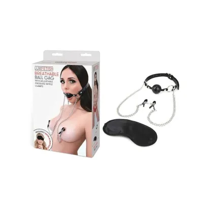 Breathable Ball Gag With Nipple Chain