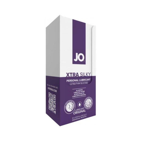 Lubricants: Jo Silicone Xtra Silky Lubricant Foils 12-piece Display 0.34 Oz.
