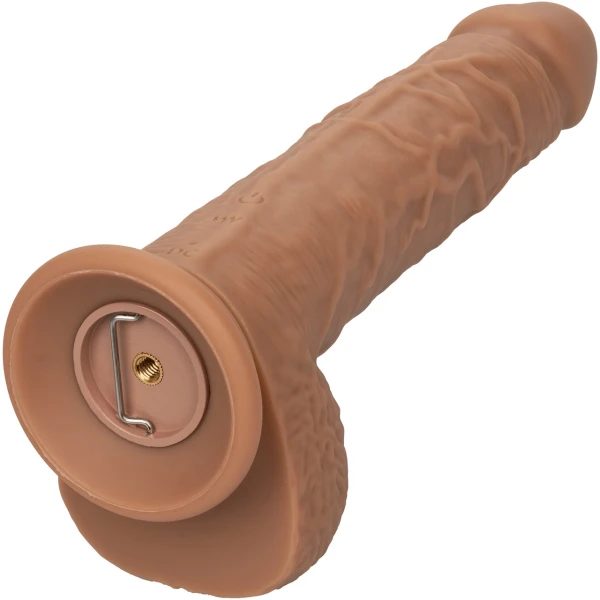 Squirting Fuck Stick 9" Vibrating Realistic Silicone Suction Cup Dildo By CalExotics - Caramel