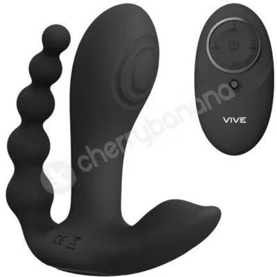 Vive Kata Pulse Wave Vibrating Double Penetration Black Vibrator