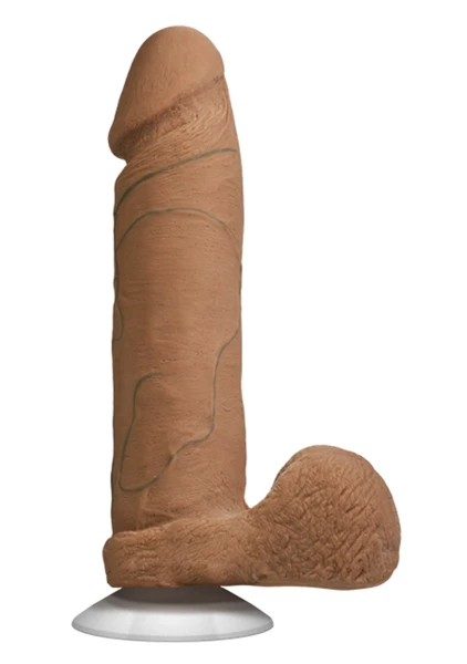 Doc Johnson The Realistic Cock UR3 8" - Vac-U-Lock Compatible Suction Cup - Caramel