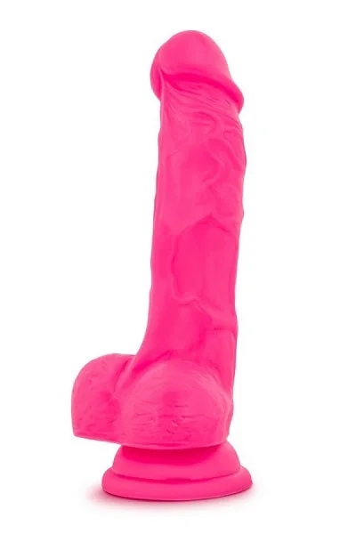 Blush Neo Pink 7.5 Inch Dual Density Cock With Balls Neon — image 4 of 5