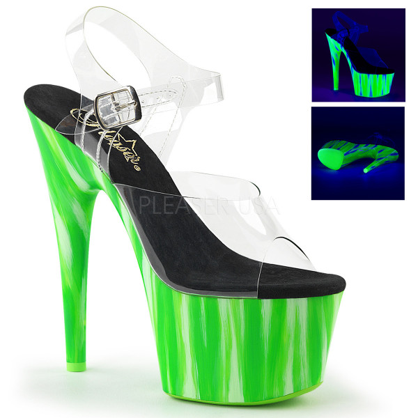 7 inches Heel, 2 3/4 inches UV Reactive PF Ankle Strap Sandal — image 9 of 12