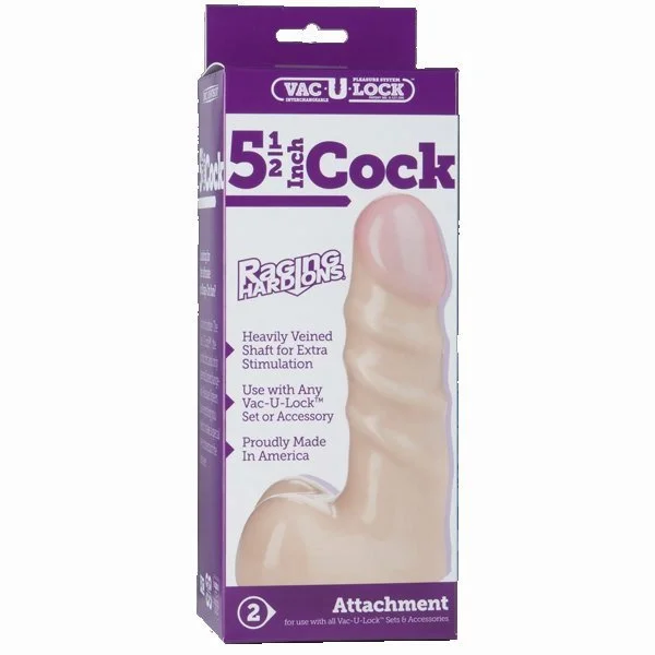 Doc Johnson Vac-U-Lock 5.5" Raging Hard-On Cock