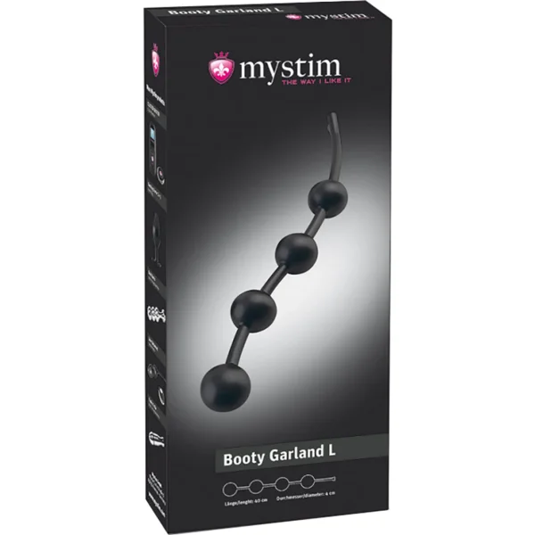 Mystim Booty Garland Silicone Anal Beads With E-Stim - Large