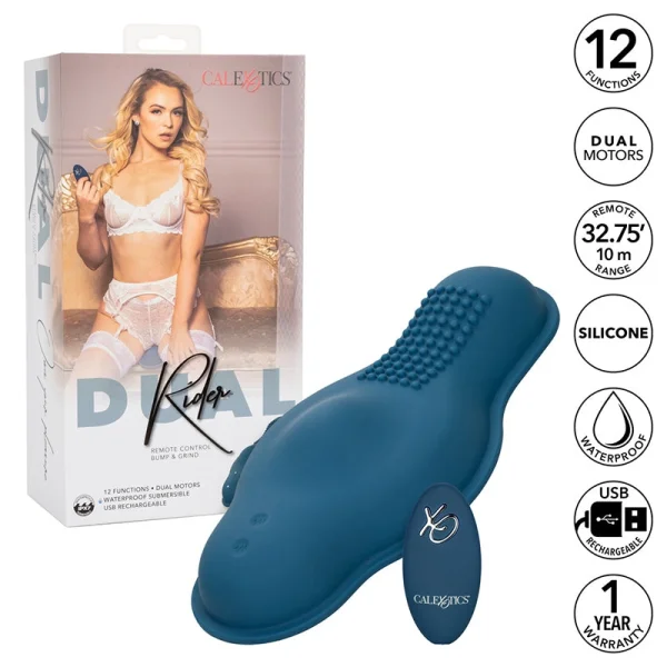 Dual Rider Bump & Grind Silicone Rechargeable Grinding Vibrator With Remote By CalExotics
