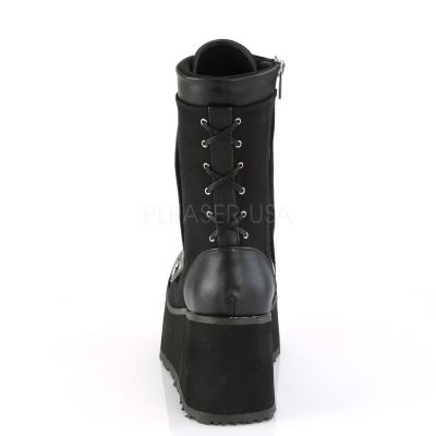 3 1 2 inches PF Hidden Lace Up Wedge Mid Calf Boot Inside Zip