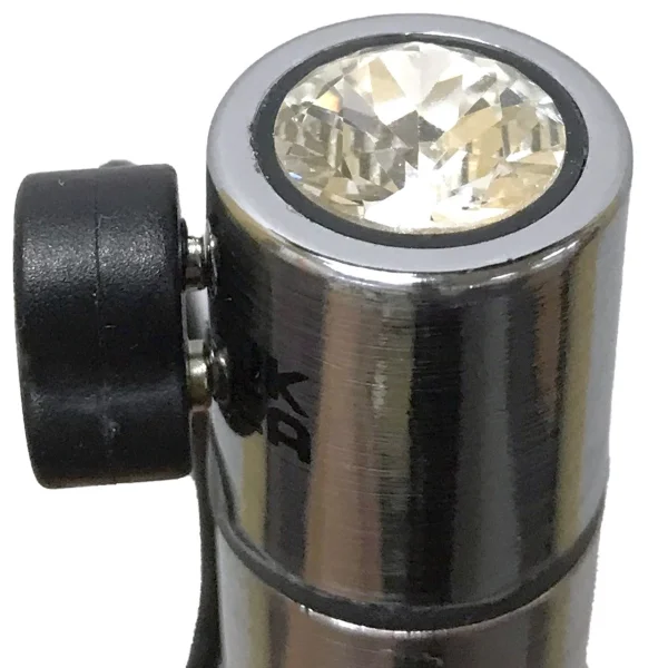 PowerBullet First Class Mini Bullet Vibrator With Crystal Button & Key Chain Pouch - Silver