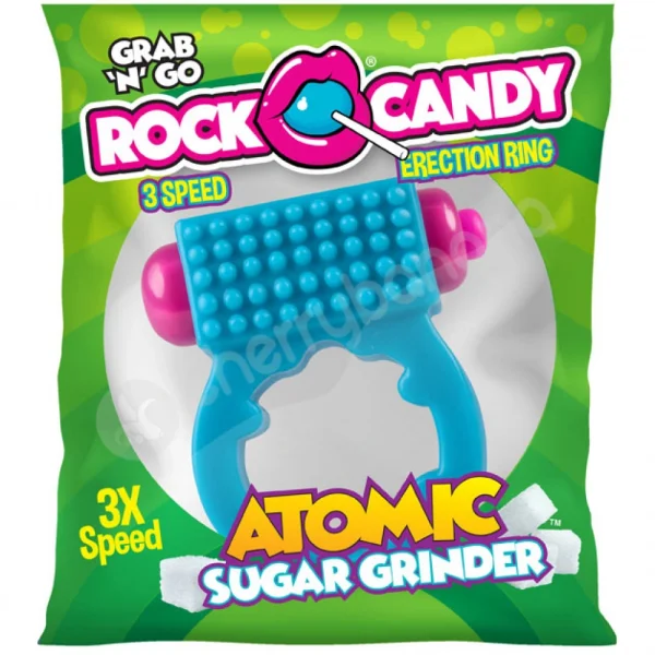 Rock Candy Atomic Sugar Grinder 3 Speed Vibrating Blue Cock Ring