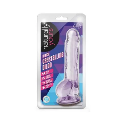 Naturally Yours Crystalline Dildo 8 In Amethyst