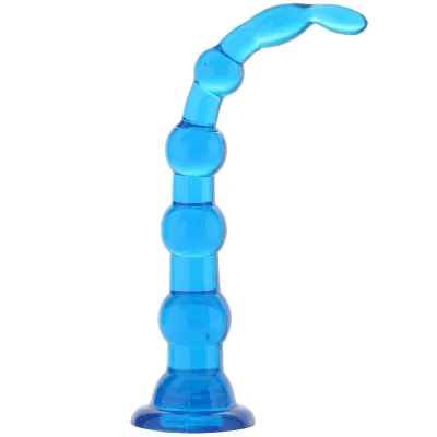 Blue Line 8 5 Inch Anal Beads With Suction Base