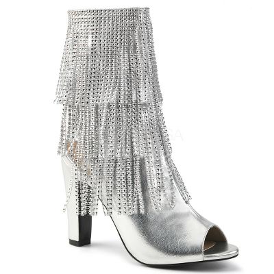4 inches Heel 1 1 2 inches PF Open Toe Heel Back Lace Up Ankle Boot