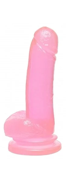 Basix Rubber Works 8 inches Pink Suction Cup Dong