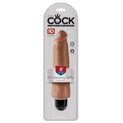 King Cock 8 Inch Vibrating Stiffy Tan 8 Inch