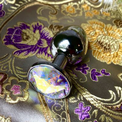 Rosebuds Stainless Steel Butt Plug Aurora Borealis 2 Sizes