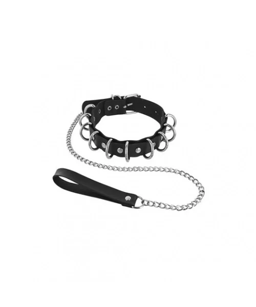 Fetish Tentation Choker with Rings and Leash