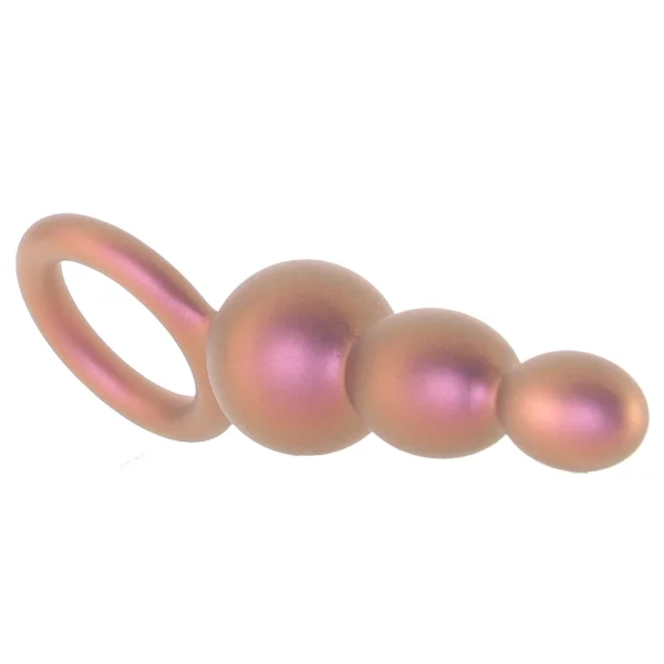 Anal Adventures Matrix Beaded Loop Silicone Butt Plug By Blush - Copper