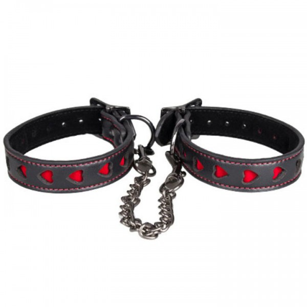Bondara Faux Leather Heart Ankle Cuffs — image 4 of 5