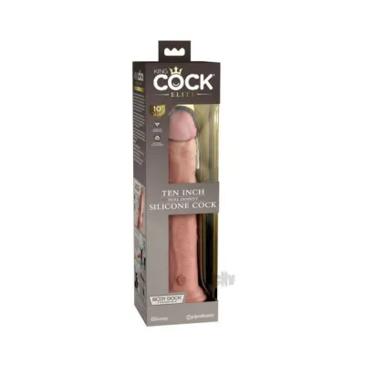 King Cock Elite Silicone Dual density Cock 10 In Light