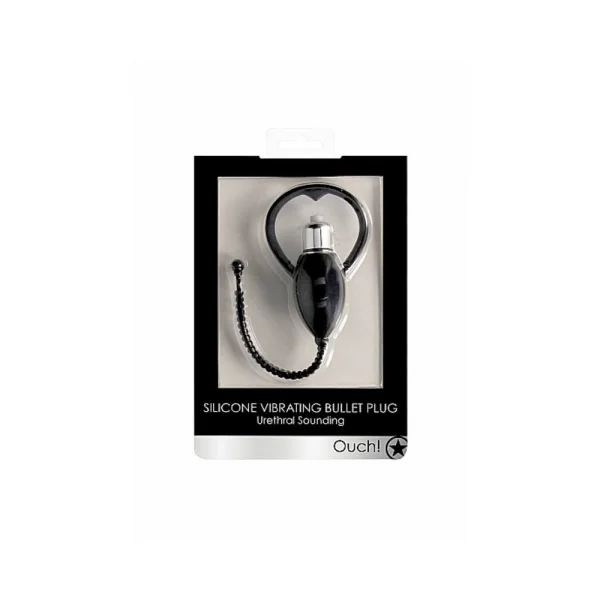 Ouch! Urethral Sounding Vibrating Bullet Plug Black — image 9 of 9