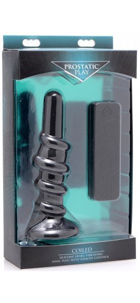 Coiled Vibrating Anal Plug with Controller