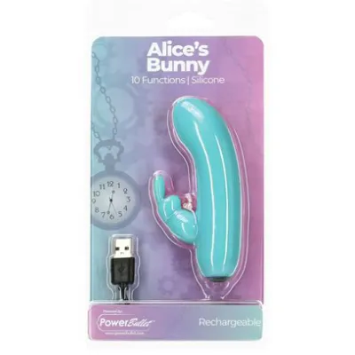 Alices Bunny Rechargeable Bullet w Rabbit Sleeve Teal