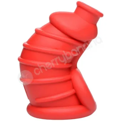 Master Series Red Chamber Silicone Penis Chastity Cage