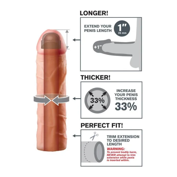 Pipedream Fantasy X-Tension Perfect 1-Inch Cock Extender Sleeve