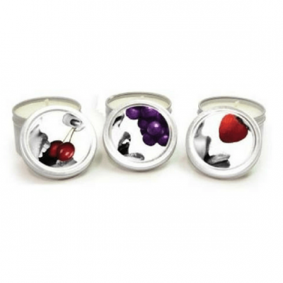 Massage Candle Threesome Gift Set Cherry Grape Strawberry