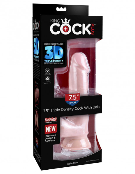 King Cock Plus 7.5" 3D Cock w/ Balls