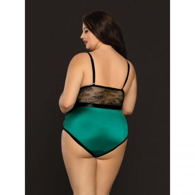 Bondara Belle Plus Size Green Light Caged Teddy