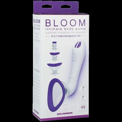 Bloom Intimate Body Pump Automatic Vibrating Rechargeable Purple White