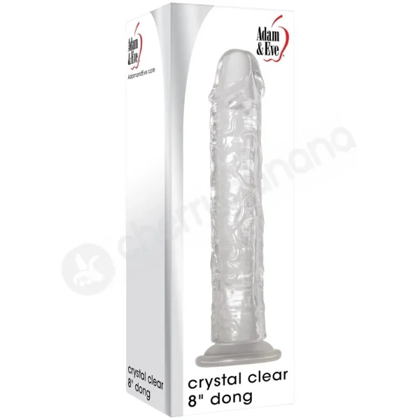 Adam & Eve Crystal Clear Dildo 8'' Realistic Flexible Dong