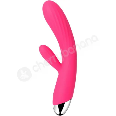 Svakom Angel Pink Heating Ribbed Rabbit Dual Stimulation Vibrator