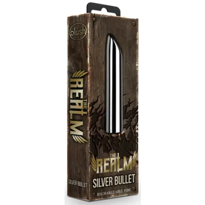 The Realm Silver Rechargeable Bullet Silver 10 1 cm USB Rechargeable Bullet
