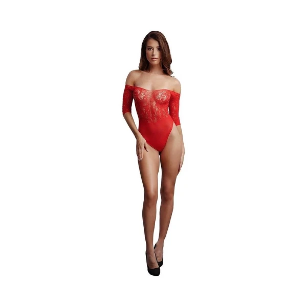 Shots Le Desir Crotchless Rhinestone Teddy Os Red — image 9 of 13