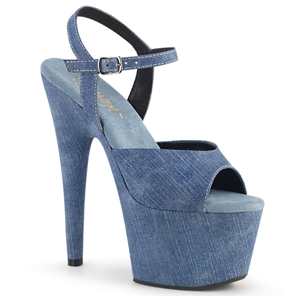 7 inches Heel, 2 3/4 inches Wrapped PF Ankle Strap Sandal