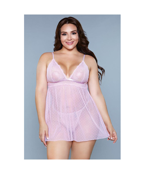 Hailey Babydoll - Plus Size - Lavender - 1XL