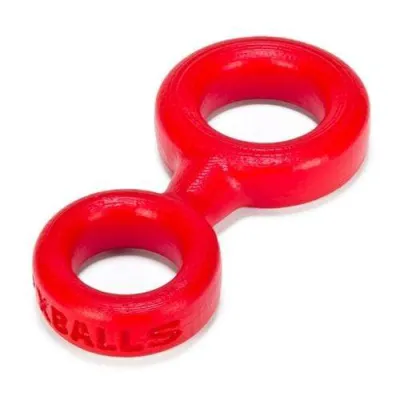 8 Ball Cockring With Attached Ball Ring Ox Balls Red