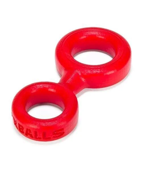 8 Ball Cockring With Attached Ball Ring Ox Balls - Red