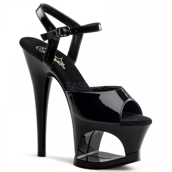 MOON-709 - 7" Heel, 2 3/4" Cut-Out PF Ankle Strap Sandal