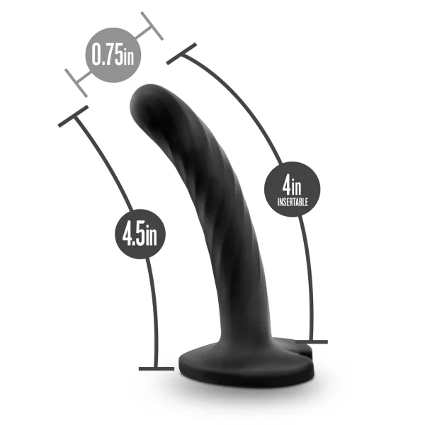 Blush Temptasia Twist Silicone Suction Cup Dildo with Heart-Shaped Base