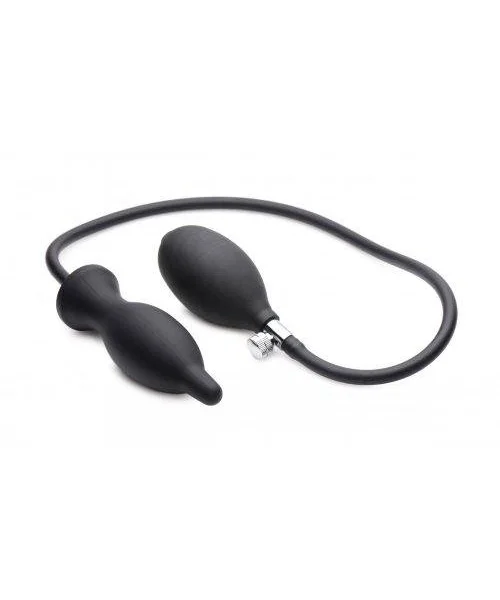 Dark Inflator Silicone Inflatable Anal Plug Black