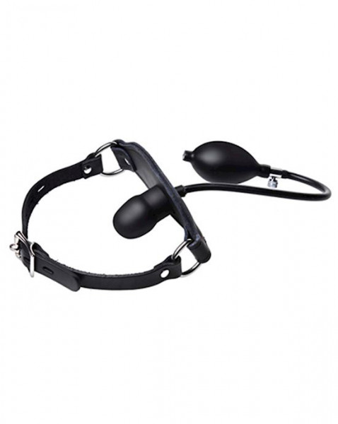 Silencer Inflatable Locking Silicone Penis Gag Black