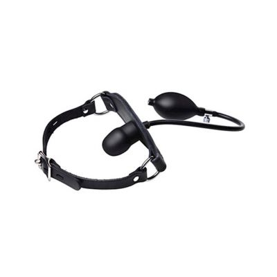 Silencer Inflatable Locking Silicone Penis Gag Black