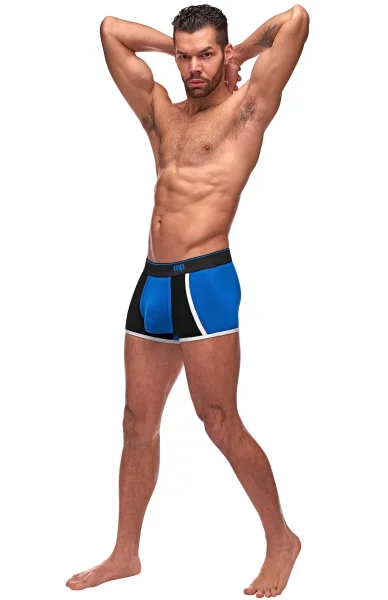 Men's Lingerie - Retro Sport Panel Jock - L- XL - Black- Red
