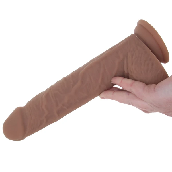 Squirting Fuck Stick 9" Vibrating Realistic Silicone Suction Cup Dildo By CalExotics - Caramel